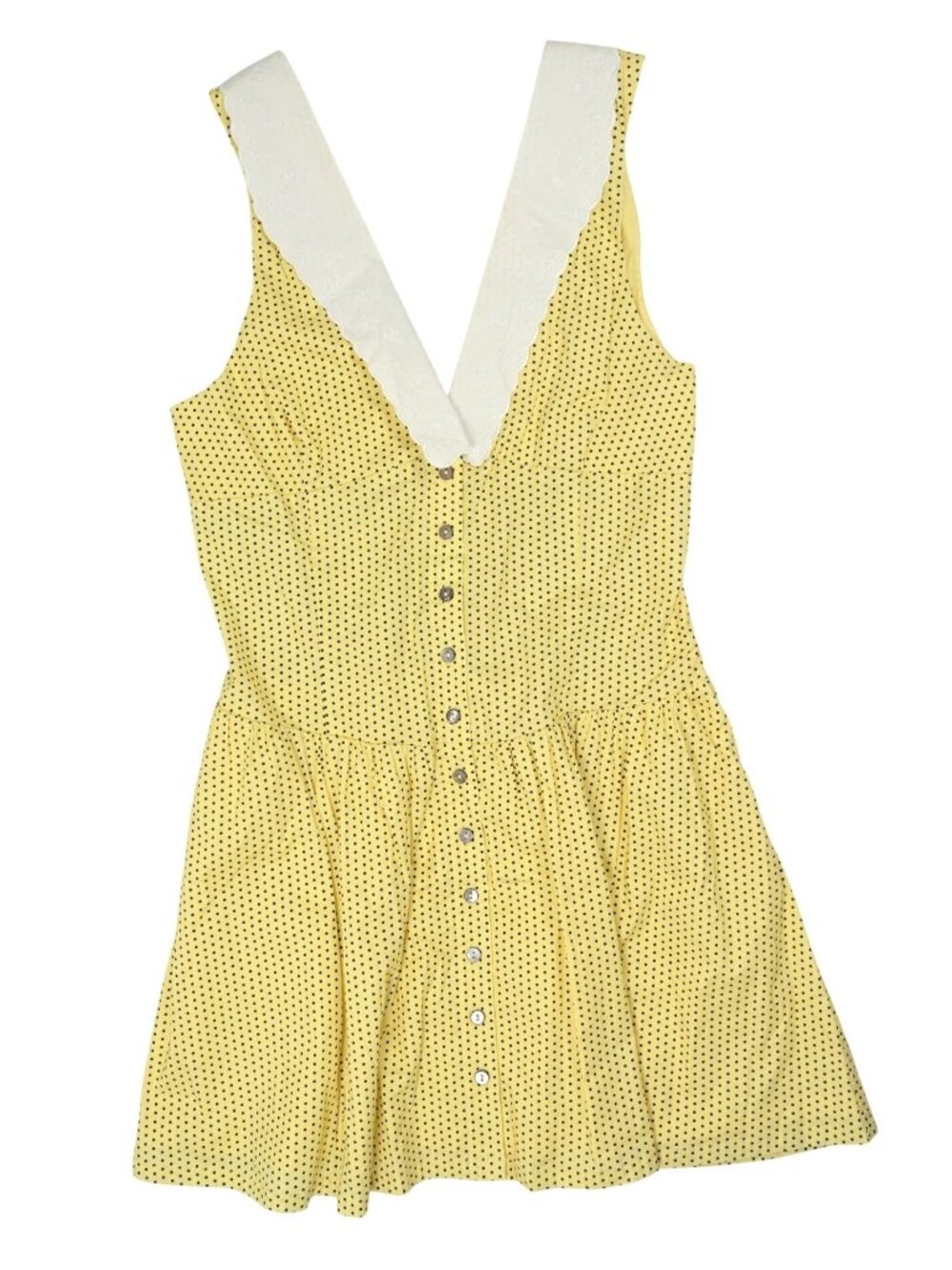 Frankies Bikinis Marley Poplin Mini Dress in Lemon Dot